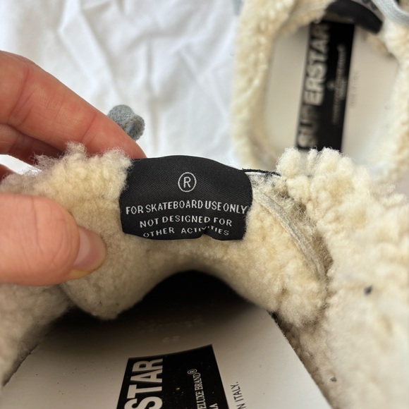 SOLD Golden Goose Sabot Super Star Slip on Shearling Sneaker Silver size 39 - Picture 14 of 15